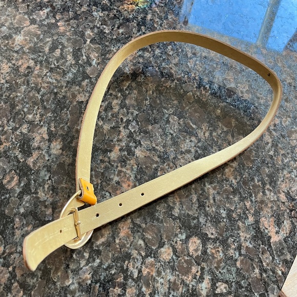 Vintage Tilted Yellow & Gold Asymmetrical Belt - Picture 3 of 5